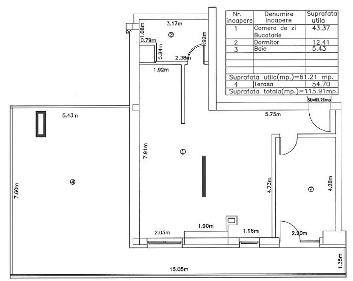 Apartament de lux cu terasa de 55mp si panorama superba