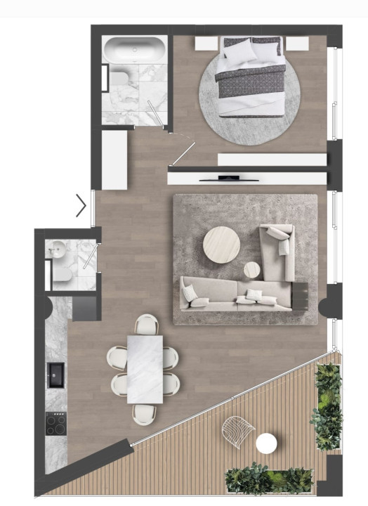 Apartament modern, suprafață generoasă, compartimentabil la 3 camere -FOLD 