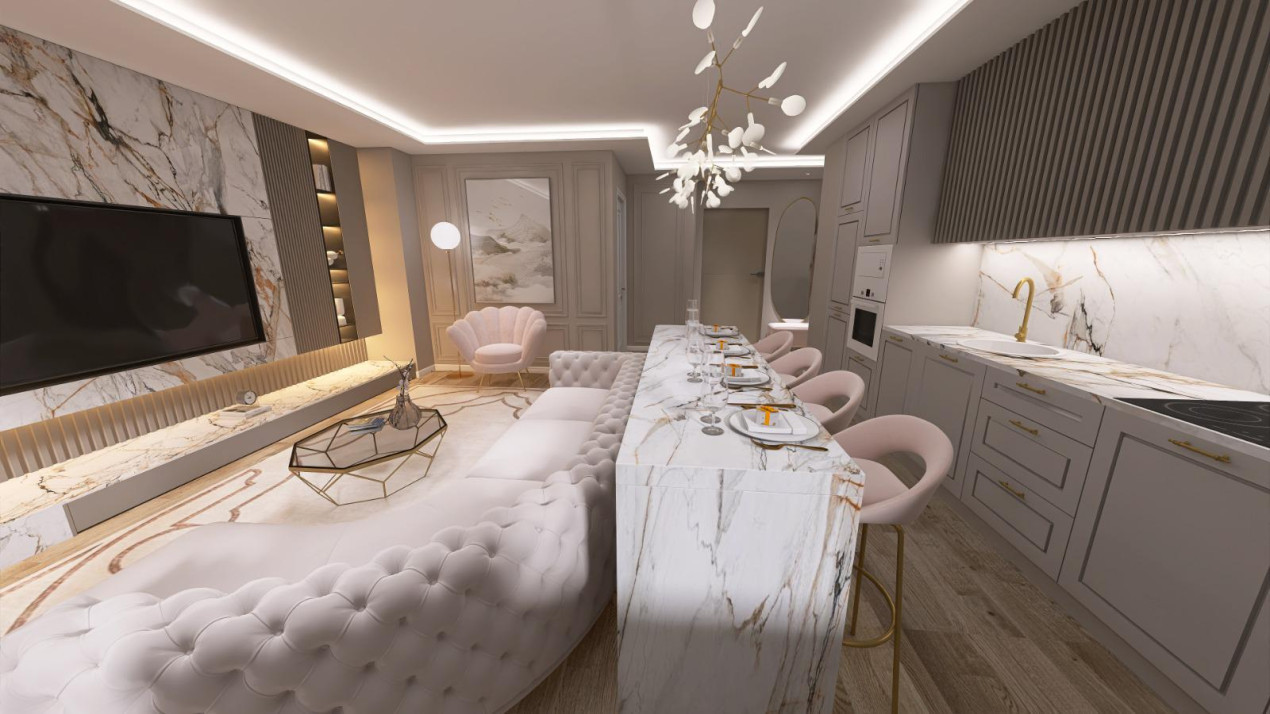 4 camere, finisat + design decor si mobilier - TVA inclus in pret