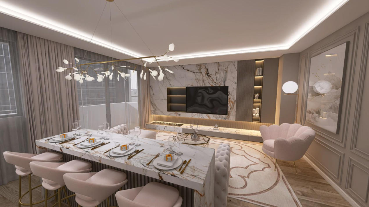 4 camere, finisat + design decor si mobilier - TVA inclus in pret