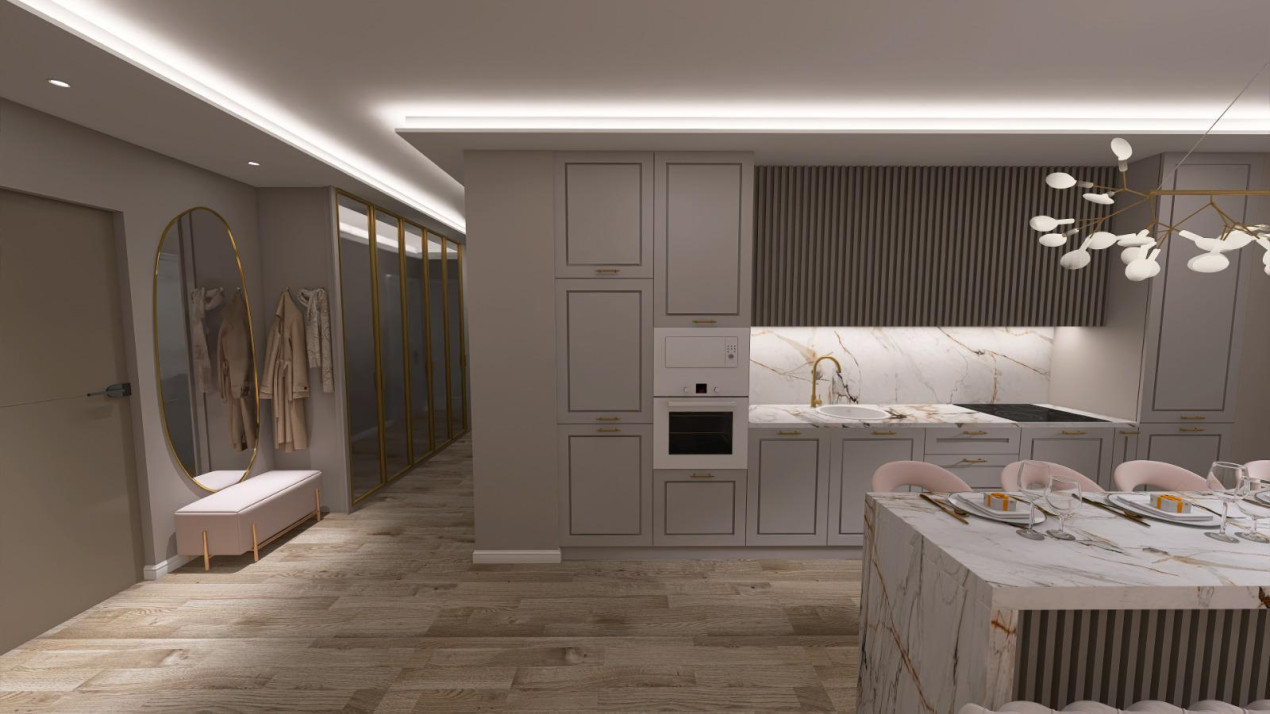 4 camere, finisat + design decor si mobilier - TVA inclus in pret