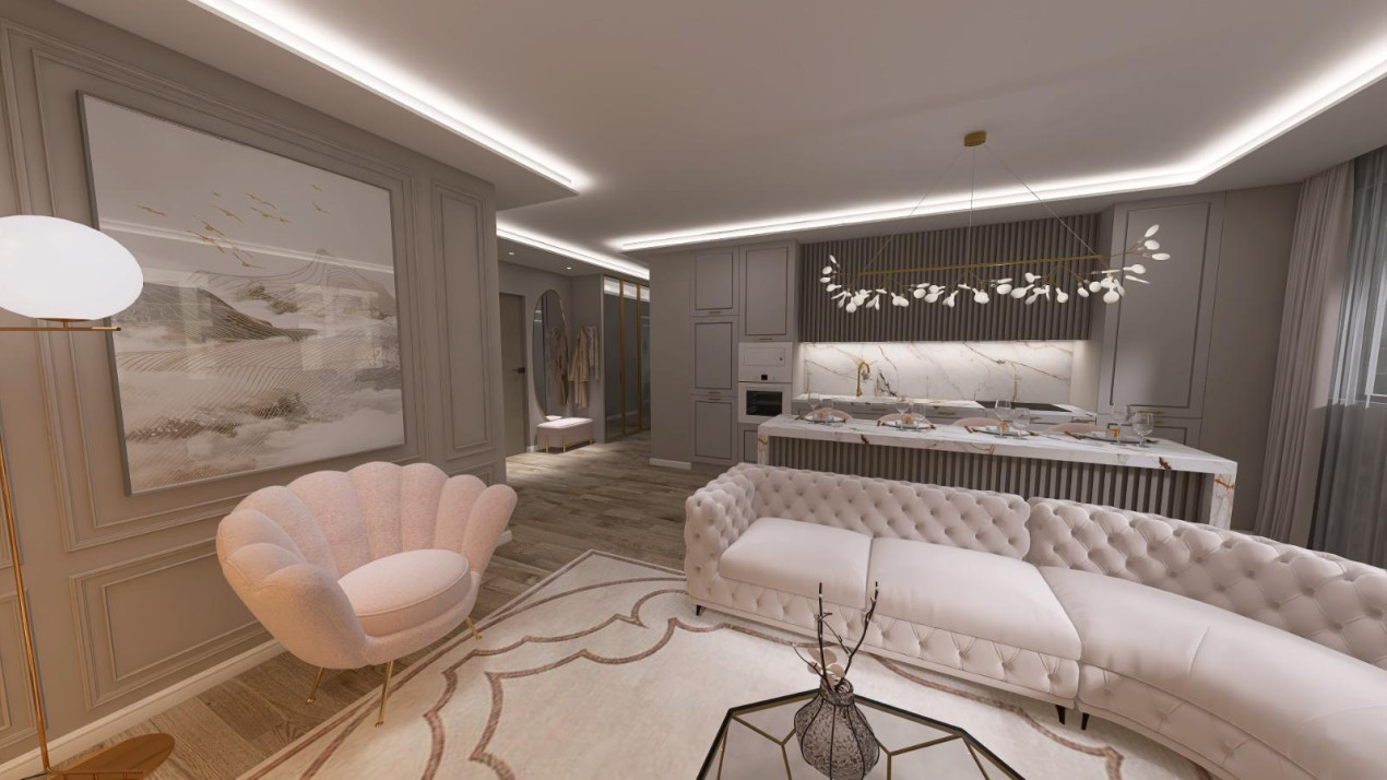 4 camere, finisat + design decor si mobilier - TVA inclus in pret