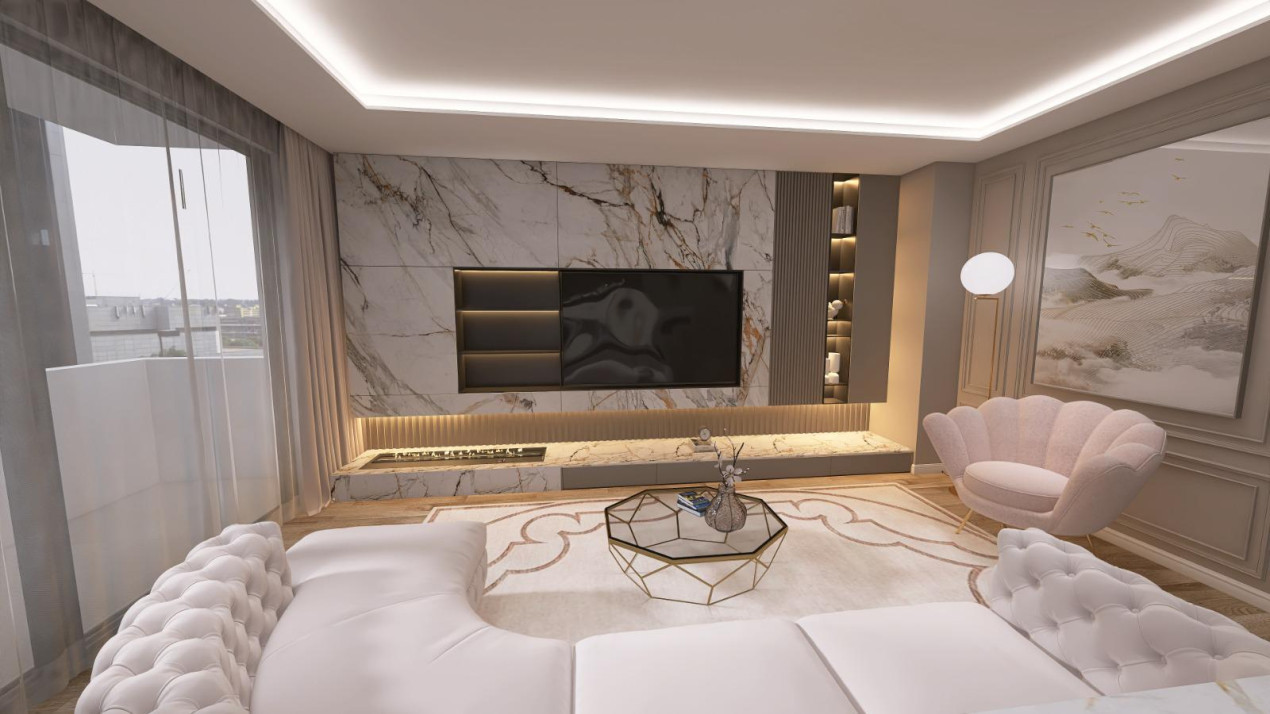 4 camere, finisat + design decor si mobilier - TVA inclus in pret