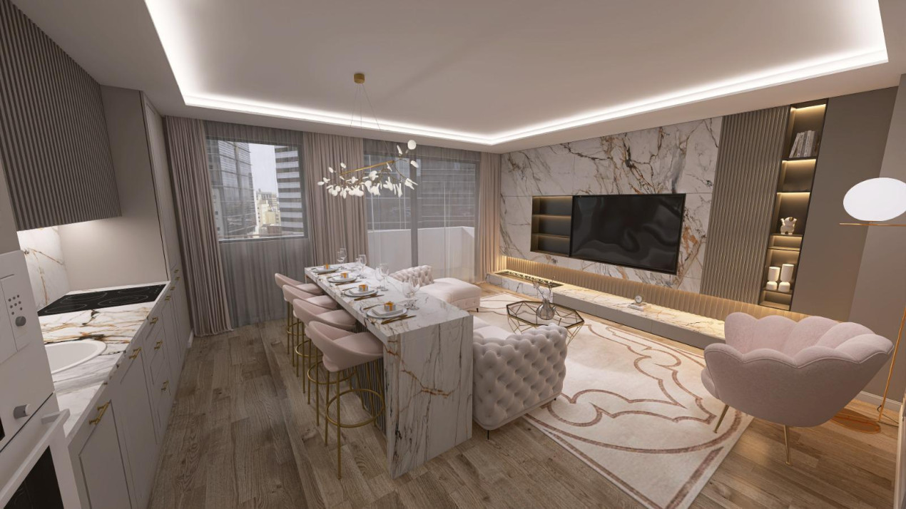 4 camere, finisat + design decor si mobilier - TVA inclus in pret