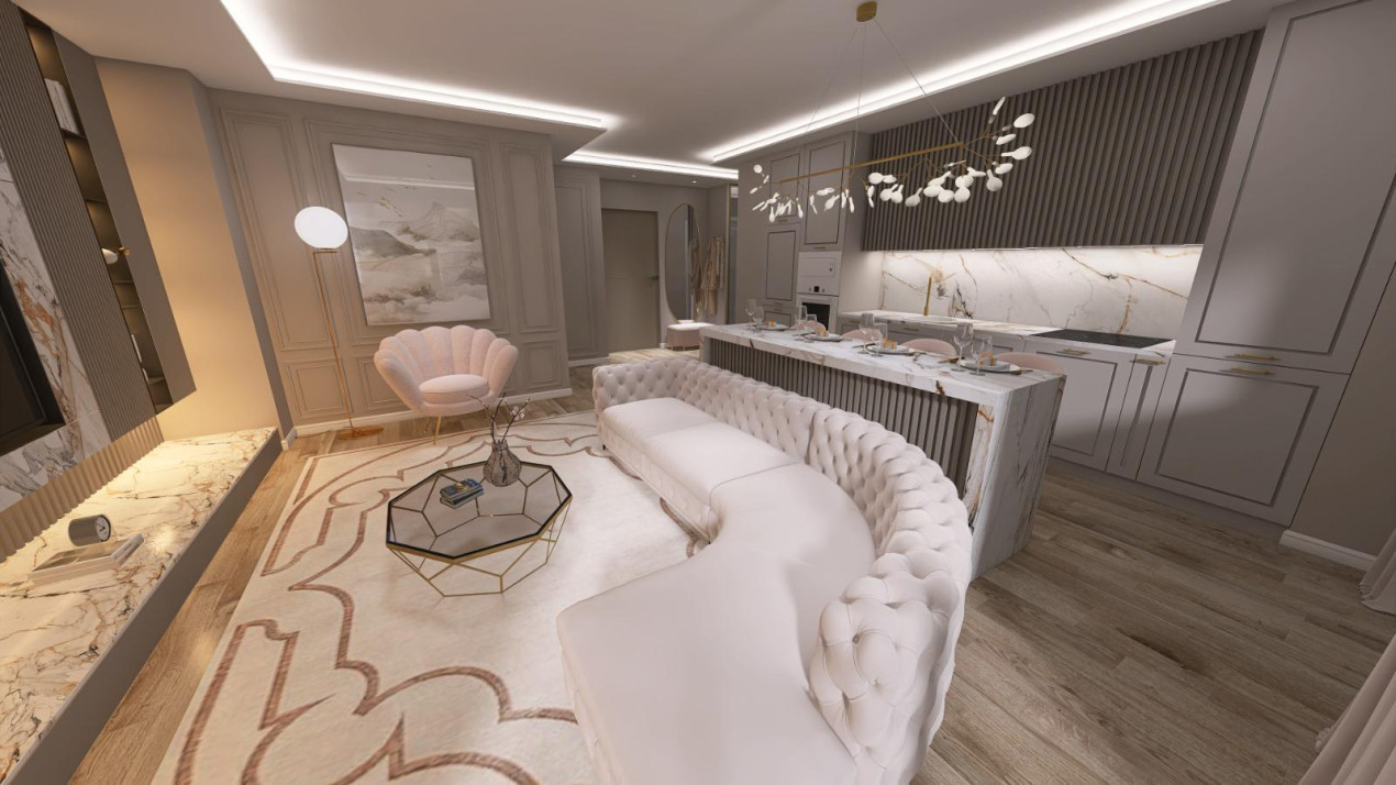 4 camere, finisat + design decor si mobilier - TVA inclus in pret