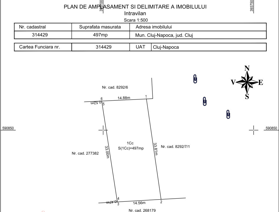 Zona industrială (UTR Em): Teren intravilan, Iris, lângă hale, cu acces la drum