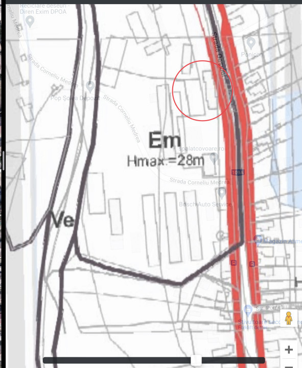 Zona industrială (UTR Em): Teren intravilan, Iris, lângă hale, cu acces la drum