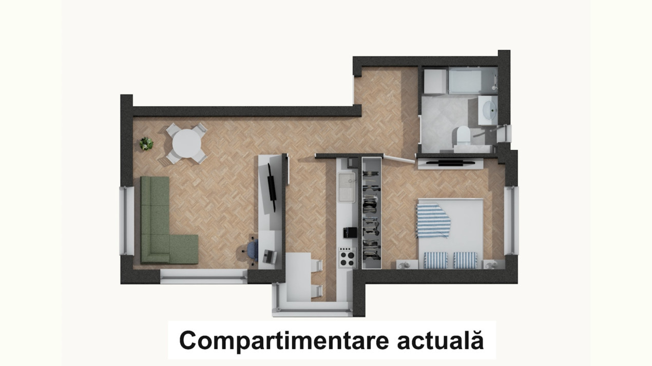 Zona VIITORULUI: Apartament 2 camere Iris/gară, comision 0%