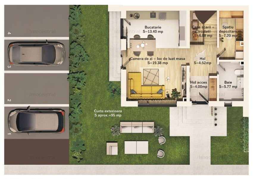 Casa cuplata, zona Parcul Poligonului, Floresti