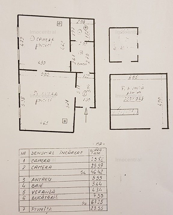 67 mp, Apartament la casa, zona centrala
