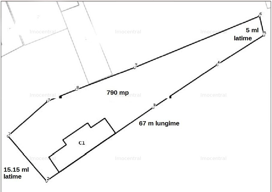 Casa veche cu teren, 790 mp
