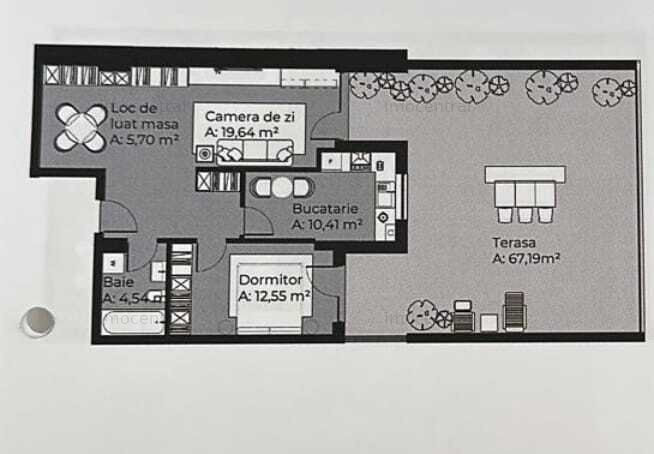 Apartament unic cu terasa de 67 mp, optional parcare - langa parc