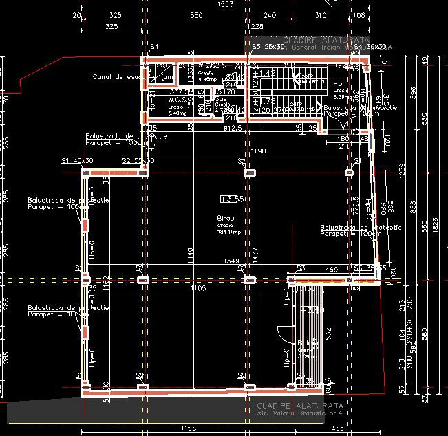 Cladire / spatiu de inchiriat, Centrul Cluj - Napoca, S+P+2E+1EtR
